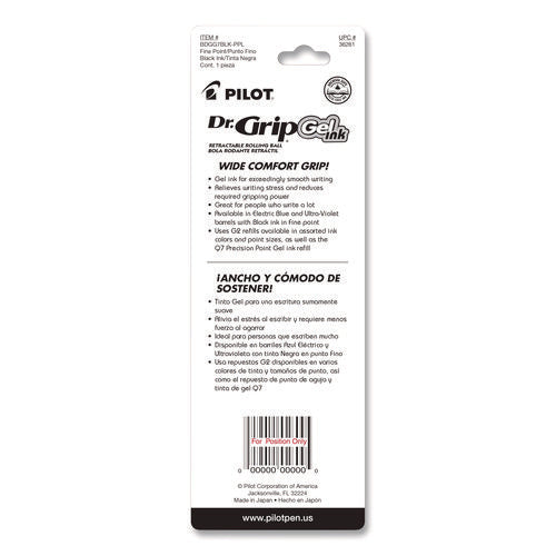 Dr. Grip Gel Pen, Retractable, Fine 0.7 Mm, Black Ink, Translucent Purple Barrel