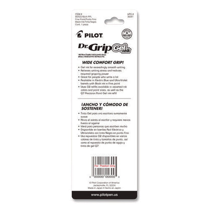 Dr. Grip Gel Pen, Retractable, Fine 0.7 Mm, Black Ink, Translucent Purple Barrel