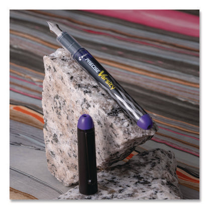 Varsity Fountain Pen, Medium 1 Mm, Purple Ink, Clear/black/purple Barrel