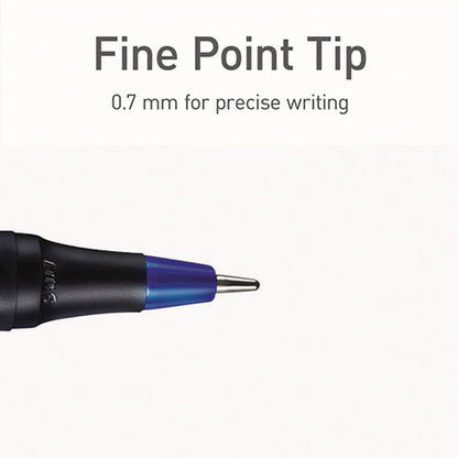 Pentonic Ballpoint Pen, Stick, Fine 0.7 Mm, Assorted Ink Colors, Black Barrel, 25/pack