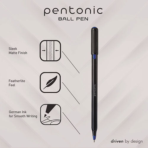 Pentonic Ballpoint Pen, Stick, Fine 0.7 Mm, Assorted Ink Colors, Black Barrel, 25/pack