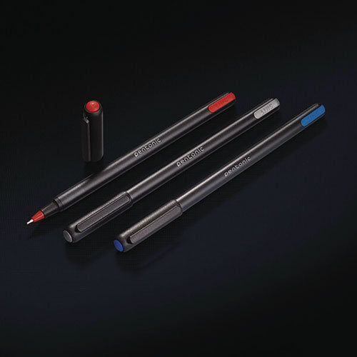 Pentonic Ballpoint Pen, Stick, Fine 0.7 Mm, Assorted Ink Colors, Black Barrel, 25/pack