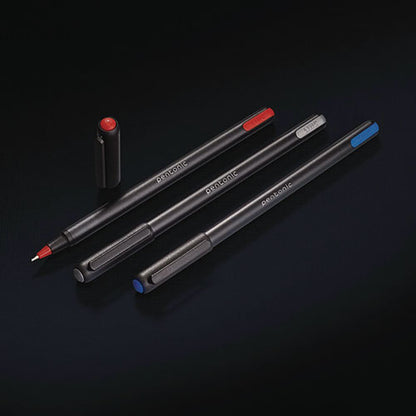 Pentonic Ballpoint Pen, Stick, Fine 0.7 Mm, Assorted Ink Colors, Black Barrel, 25/pack
