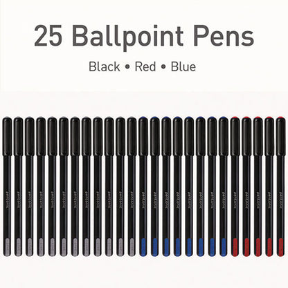 Pentonic Ballpoint Pen, Stick, Fine 0.7 Mm, Assorted Ink Colors, Black Barrel, 25/pack