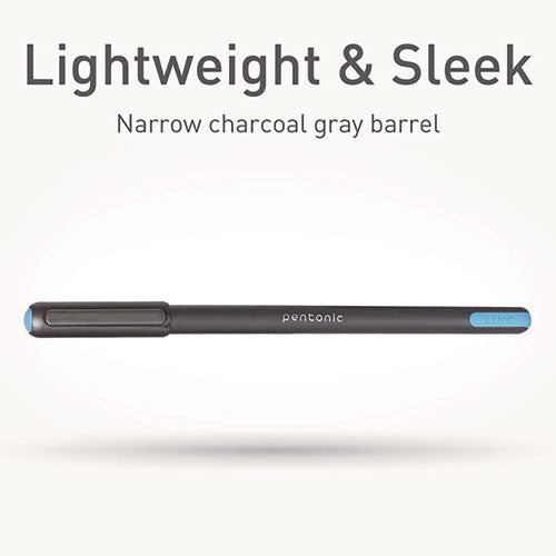 Pentonic Ballpoint Pen, Stick, Medium 1 Mm, Assorted Ink Colors, Charcoal Gray Barrel, 25/pack