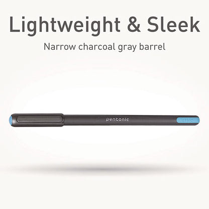 Pentonic Ballpoint Pen, Stick, Medium 1 Mm, Assorted Ink Colors, Charcoal Gray Barrel, 25/pack