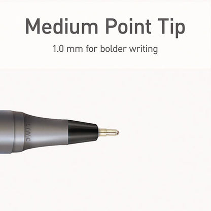 Pentonic Ballpoint Pen, Stick, Medium 1 Mm, Black Ink, Charcoal Gray Barrel, 25/pack