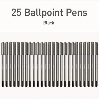 Pentonic Ballpoint Pen, Stick, Medium 1 Mm, Black Ink, Charcoal Gray Barrel, 25/pack