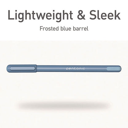 Pentonic Gel Pen, Stick, Fine 0.7 Mm, Blue Ink, Frosted Blue Barrel, 10/pack