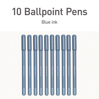 Pentonic Gel Pen, Stick, Fine 0.7 Mm, Blue Ink, Frosted Blue Barrel, 10/pack