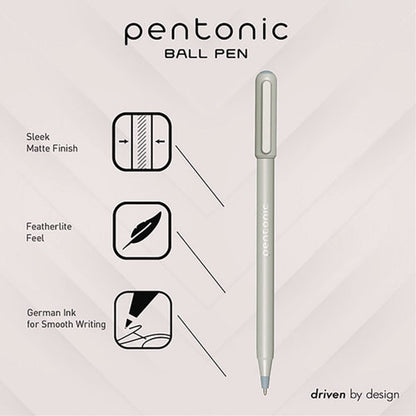 Pentonic Gel Pen, Stick, Fine 0.7 Mm, Black Ink, Pale Gray Barrel, 10/pack
