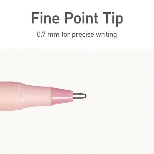 Pentonic Gel Pen, Stick, Fine 0.7 Mm, Red Ink, Pale Pink Barrel, 10/pack