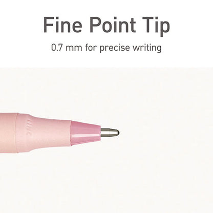 Pentonic Gel Pen, Stick, Fine 0.7 Mm, Red Ink, Pale Pink Barrel, 10/pack