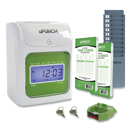 Hn1500 Electronic Non-calculating Time Clock Bundle, Digital Display, Beige/green