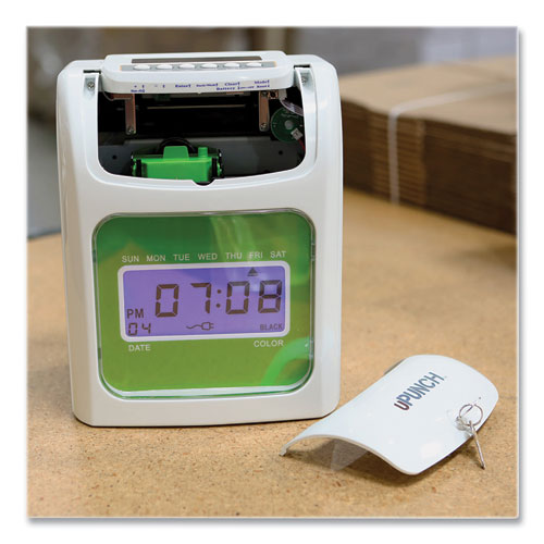 Hn1500 Electronic Non-calculating Time Clock Bundle, Digital Display, Beige/green