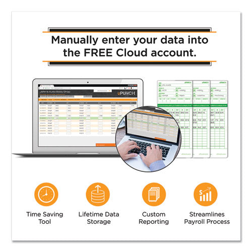 Hn1500 Electronic Non-calculating Time Clock Bundle, Digital Display, Beige/green