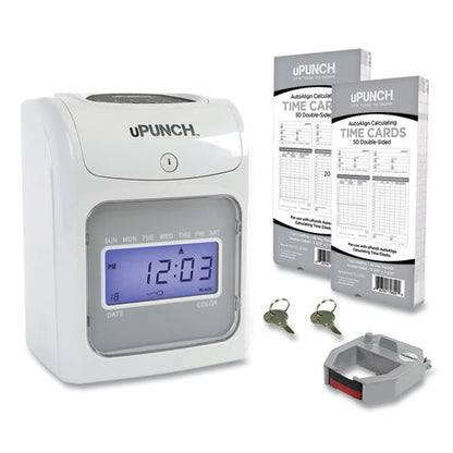 Hn2500 Electronic Calculating Time Clock Bundle, Digital Display, Beige/gray