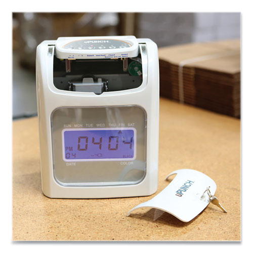 Hn2500 Electronic Calculating Time Clock Bundle, Digital Display, Beige/gray