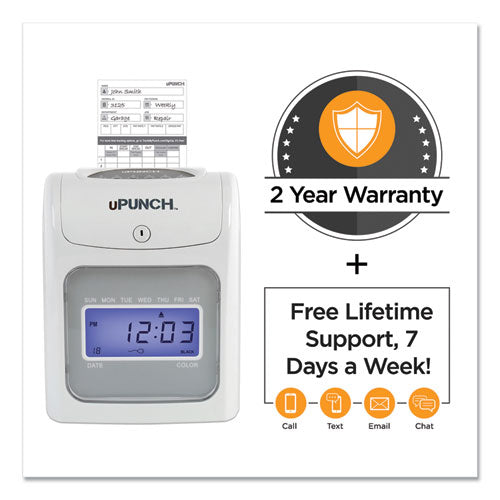 Hn2500 Electronic Calculating Time Clock Bundle, Digital Display, Beige/gray