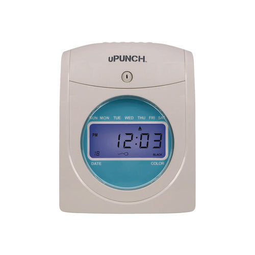 Digital Auto-align Punch Time Clock Bundle, Digital Display, White