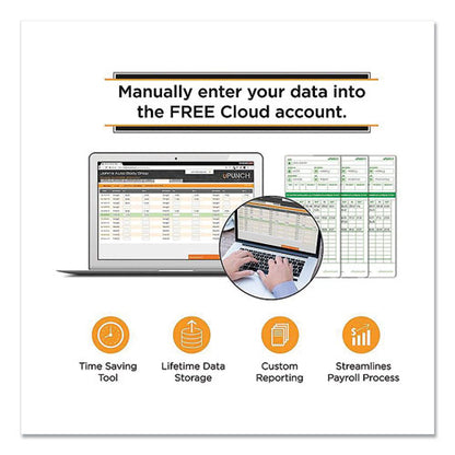 Ub1000 Electronic Non-calculating Time Clock Bundle, Digital Display, Beige/green