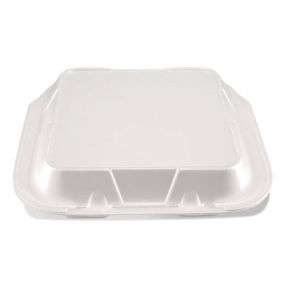 Foam Hinged Lid Containers, 9 X 9 X 3, White, Foam, 200/carton