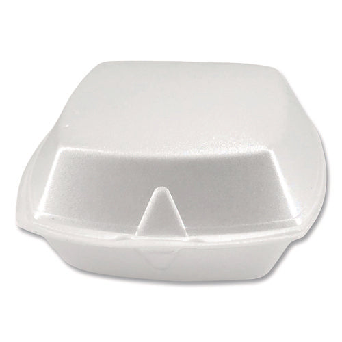 Foam Hinged Lid Containers, 6 X 6 X 3, White, Foam, 500/carton