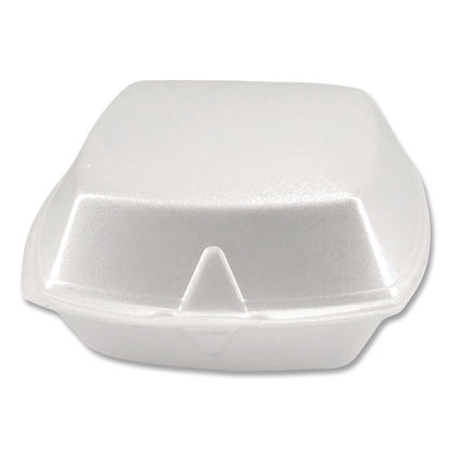 Foam Hinged Lid Containers, 6 X 6 X 3, White, Foam, 500/carton