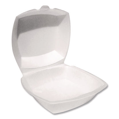 Foam Hinged Lid Containers, 6 X 6 X 3, White, Foam, 500/carton