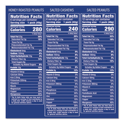 Salted Nuts Variety Pack, Assorted Flavors, 1.5 Oz/1.75 Oz Packs, 24/carton