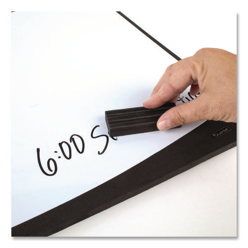 Tack/write Dry Erase Marker Board, 25.5" X 17.5", Black/white Surface, Black Plastic Frame