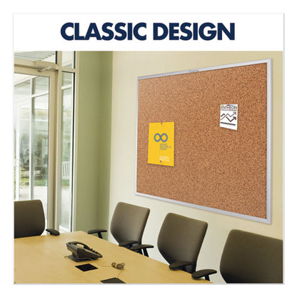 Classic Series Cork Bulletin Board, 96" X 48", Tan Surface, Anodized Aluminum Frame