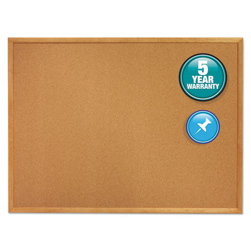 Classic Series Cork Bulletin Board, 96" X 48", Tan Surface, Oak Finished Fiberboard (mdf) Frame