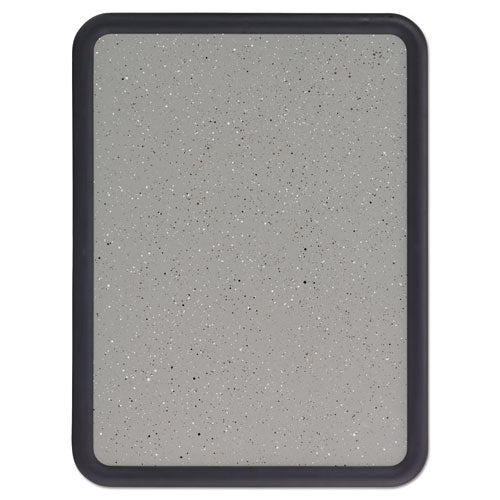 Contour Granite Board, 48" X 36", Granite Gray Surface, Black Plastic Frame