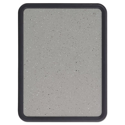 Contour Granite Board, 48" X 36", Granite Gray Surface, Black Plastic Frame