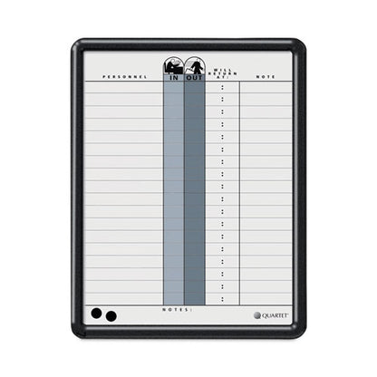 Employee In/out Board, Personnel In/out Tracking Chart, 11" X 14", White/gray Surface, Black Plastic Frame