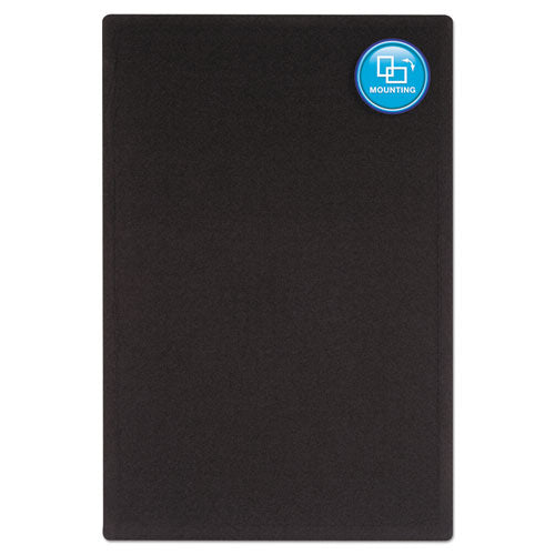 Oval Office Fabric Board, 48" X 36", Black Surface