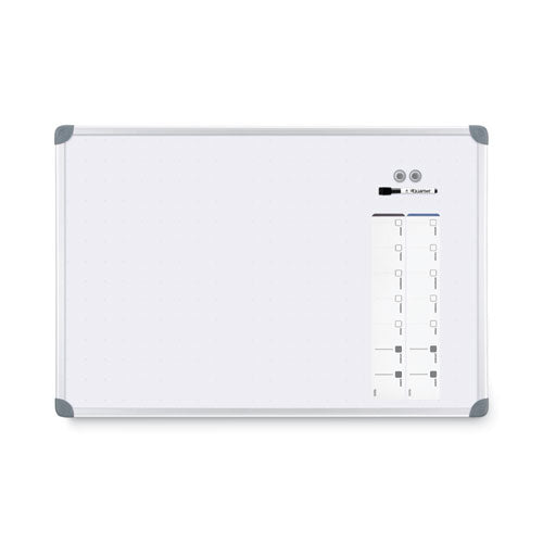 Euro-style Magnetic Dry-erase Aluminum Frame Boards, 36" X 24", White Surface, Satin Aluminum Frame