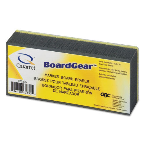 Boardgear Marker Board Eraser, 5" X 2.75" X 1.38", Black/yellow