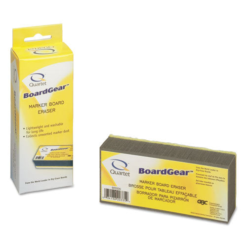Boardgear Marker Board Eraser, 5" X 2.75" X 1.38", Black/yellow