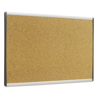 Arc Frame Cubicle Board, Cork Bulletin, 30" X 18", Tan Surface, Satin Aluminum Frame