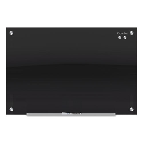 Infinity Magnetic Glass Marker Board, 48" X 36", Black Surface