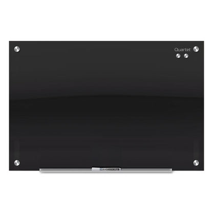 Infinity Magnetic Glass Marker Board, 72" X 48", Black Surface