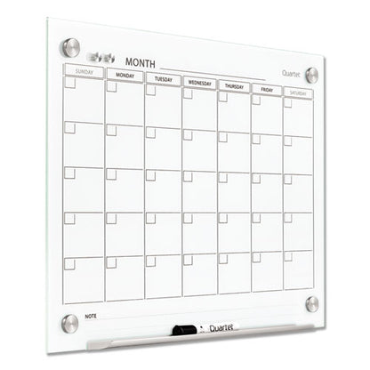 Infinity Magnetic Glass Calendar Board, Monthly Planning/scheduling, 24" X 18", White Surface