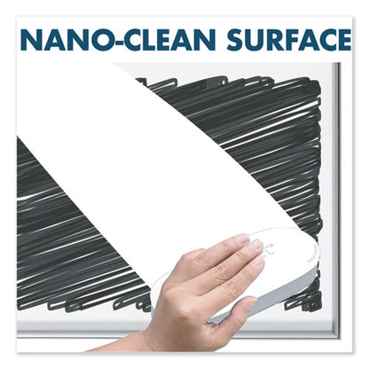 Fusion Nano-clean Magnetic Whiteboard, 96" X 48", White Surface, Satin Aluminum Frame