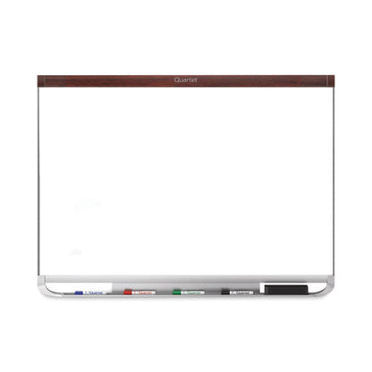 Prestige 2 Duramax Magnetic Porcelain, 48" X 36", White Surface, Mahogany Finished Fiberboard/plastic Frame