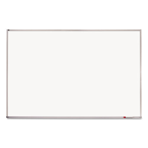 Porcelain Magnetic Whiteboard, 96" X 48", White Surface, Satin Aluminum Frame
