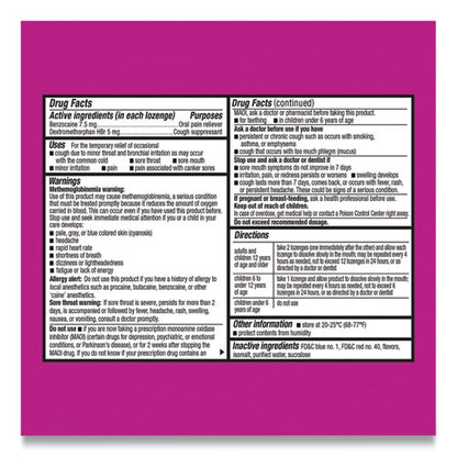 Sore Throat And Cough Lozenges, Mixed Berry, 16/pack, 24 Packs/carton