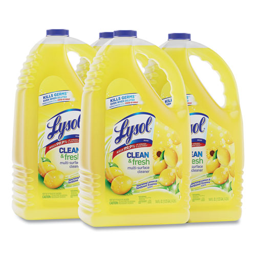 Clean And Fresh Multi-surface Disinfectant Cleaner, Sparkling Lemon And Sunflower Essence, 144 Oz Bottle, 4/carton