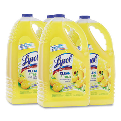 Clean And Fresh Multi-surface Disinfectant Cleaner, Sparkling Lemon And Sunflower Essence, 144 Oz Bottle, 4/carton